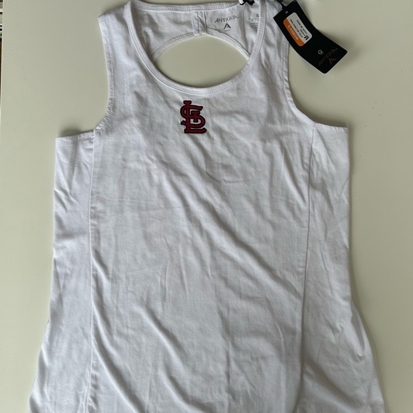 Antigua St Louis Women's White Tank Top with Red Logo - Picture 5 of 5